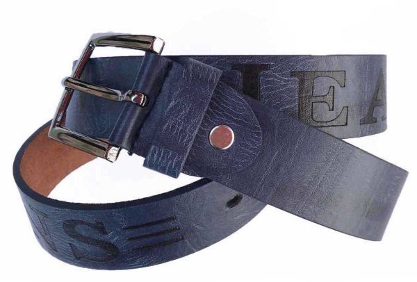 Gürtel-Jeans-blau-Leder Gürtel-Jeans-blau-Leder