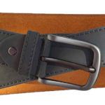 Herren-Grau-Leder-Gürtel-schnalle