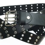 Nieten-Gürtel-schwarz-Leder